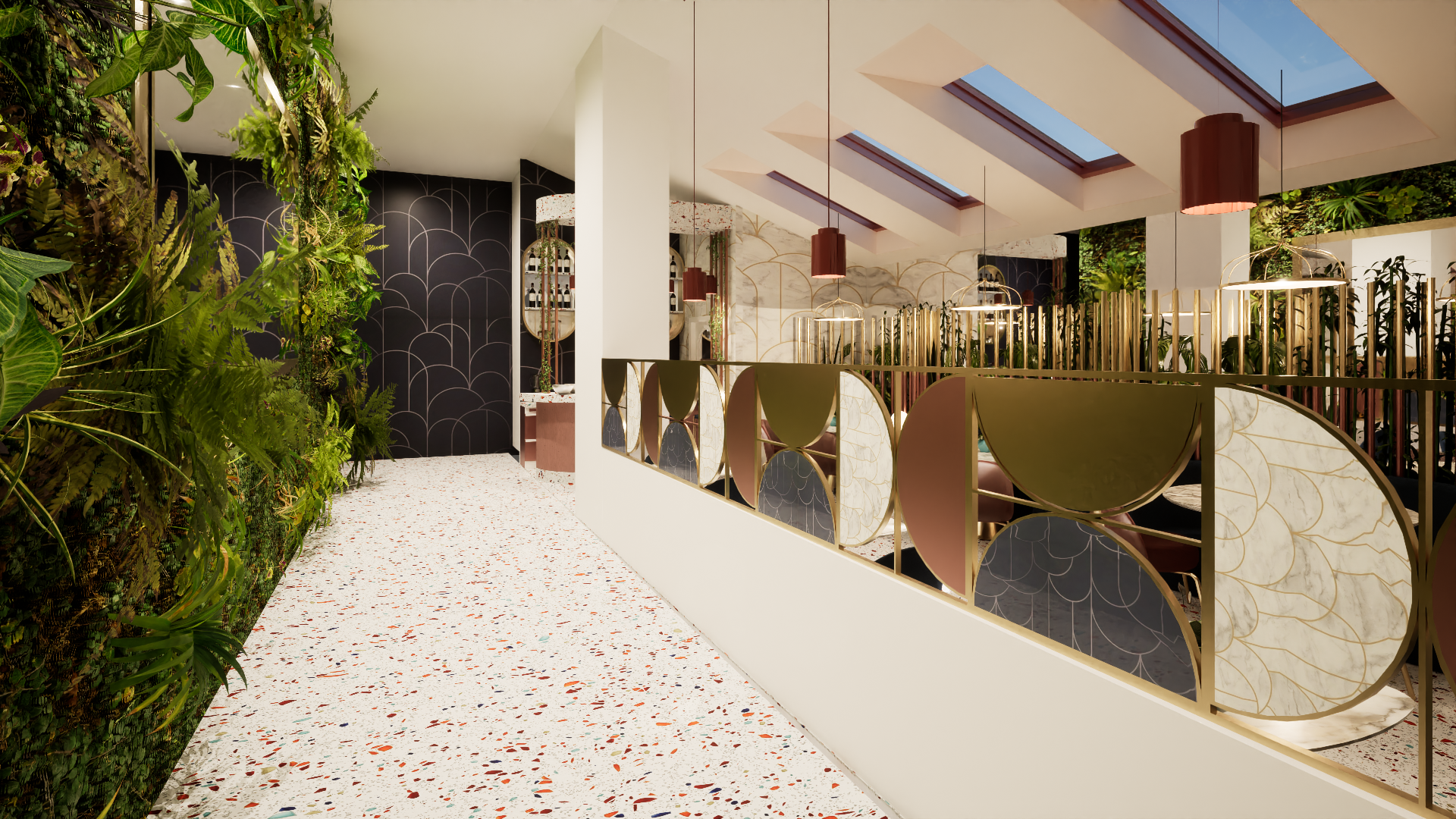 Restaurant hôtel style art déco