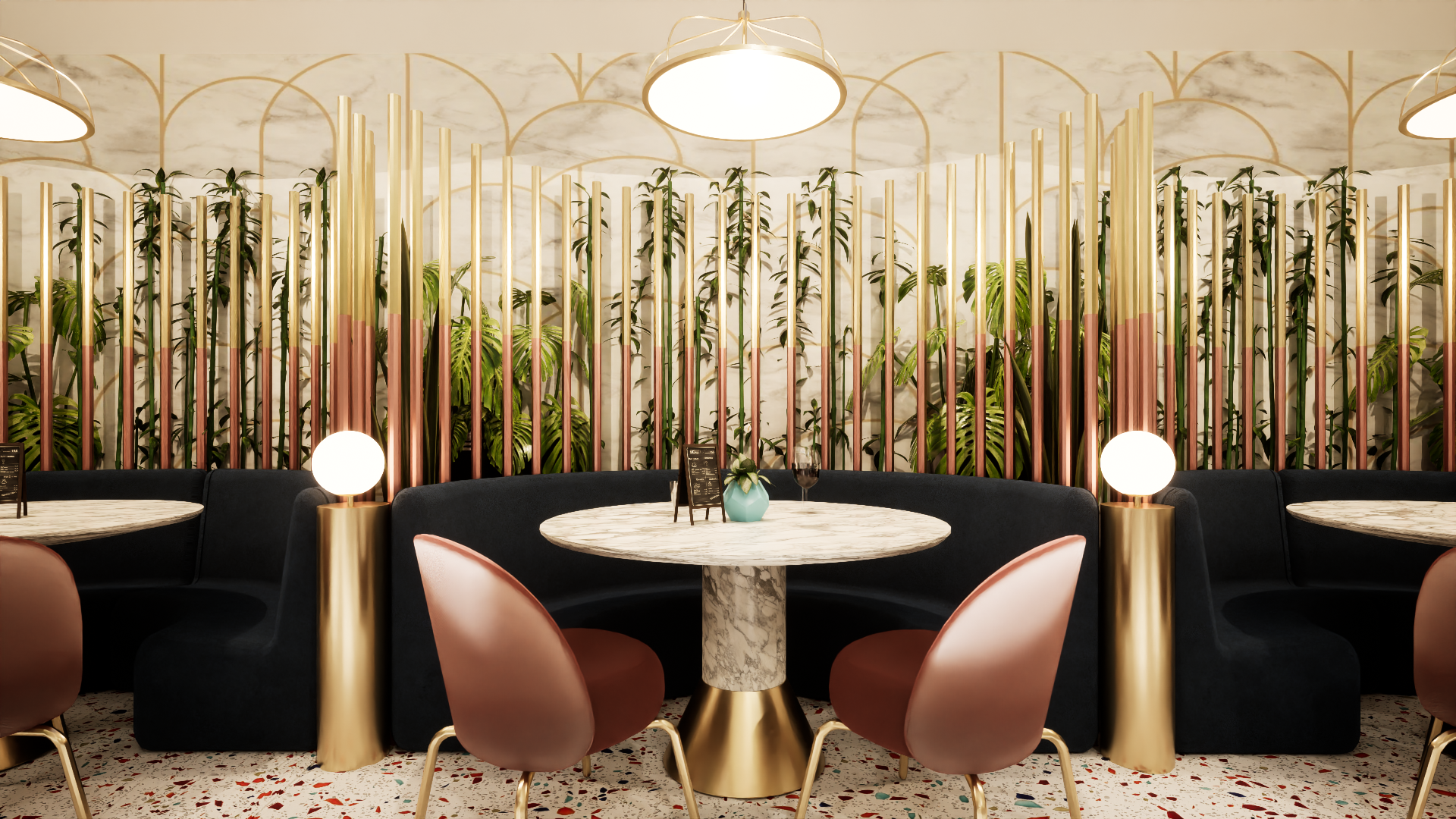 Restaurant hôtel style art déco