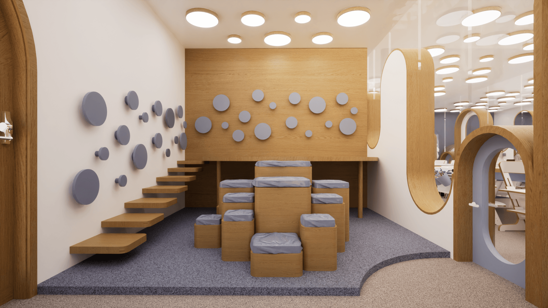 Garderie pour enfants. Salle de motricité