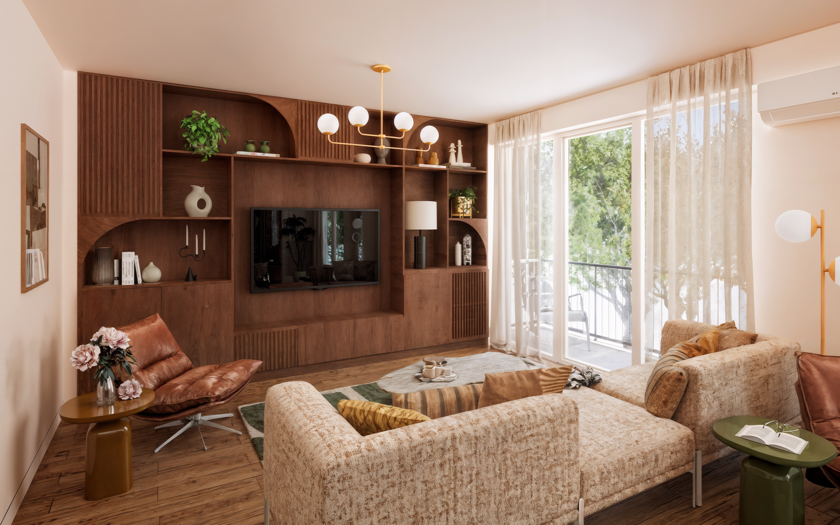 Salon contemporain à Tours — rénovation et décoration intérieure par Marie Heuman