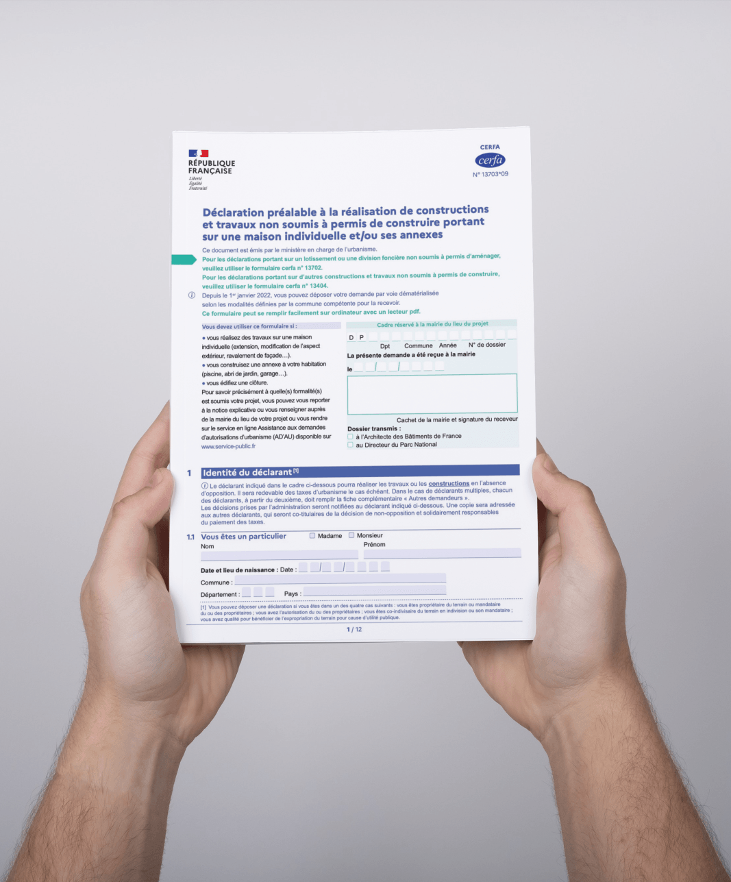 formulaire cerfa DP déclaration préalable de travaux