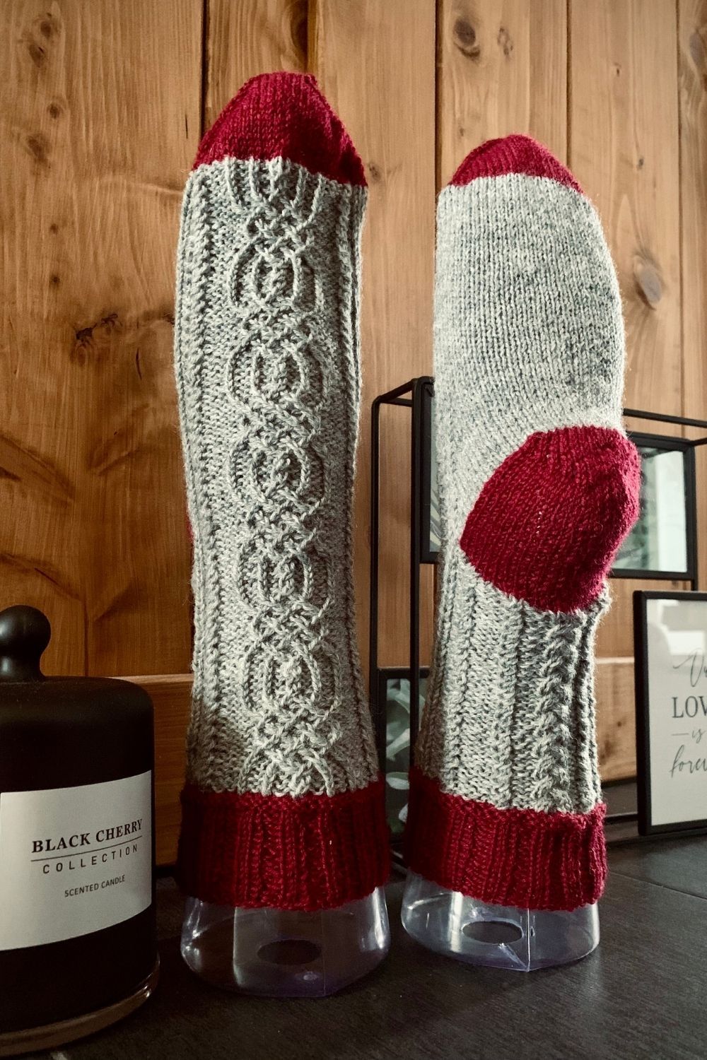 gestrickte Socken Celtic Rose