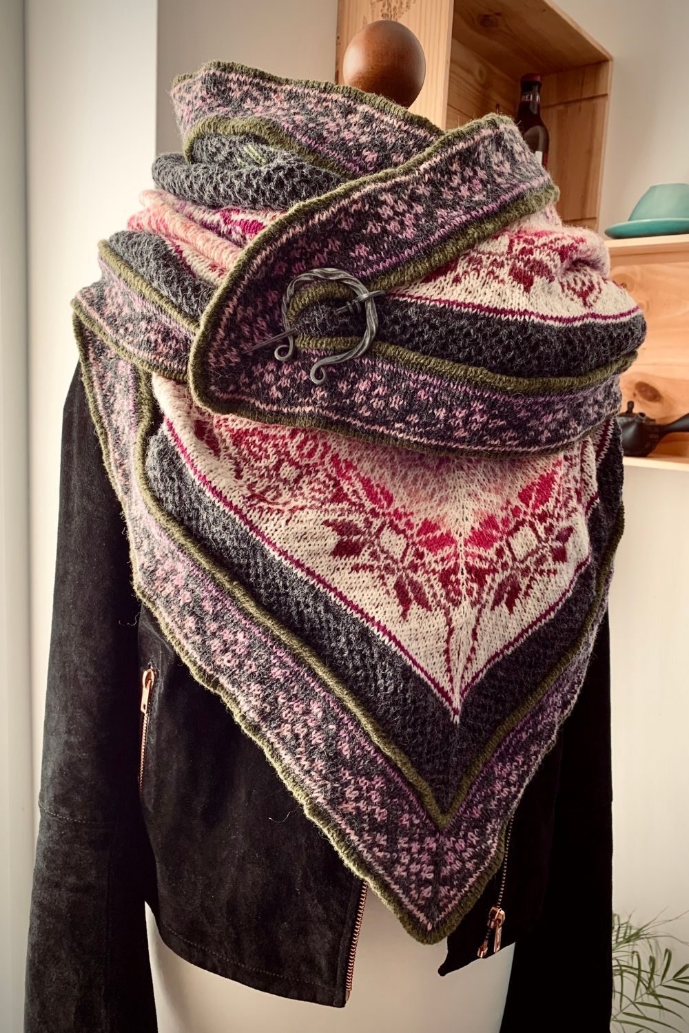 Tuch Fairy Glen mit Fair Isle Muster und Strukturmuster