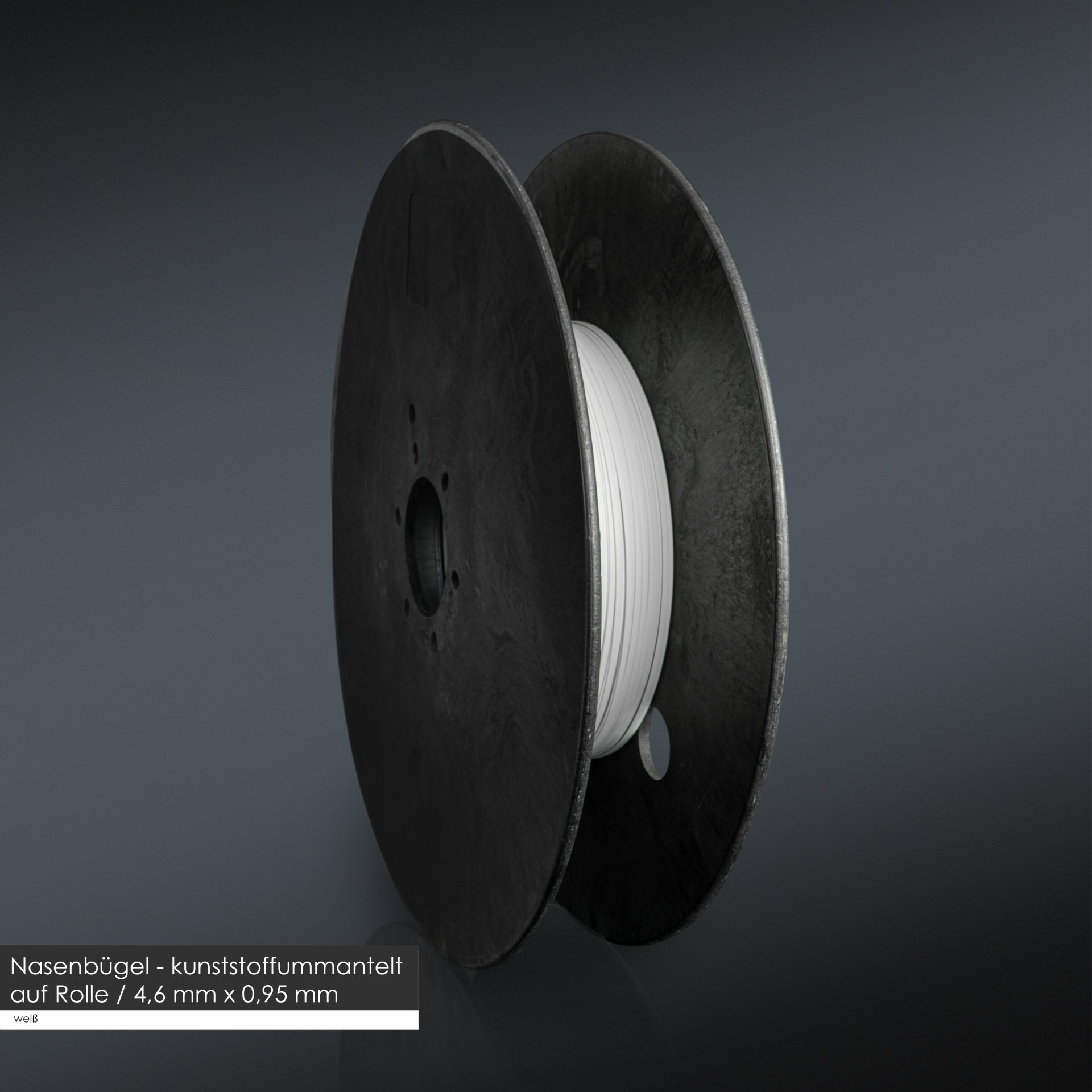 Nasenbügeldraht, kunststoffummantelt, Stahl, made in Germany, Massenproduktion
