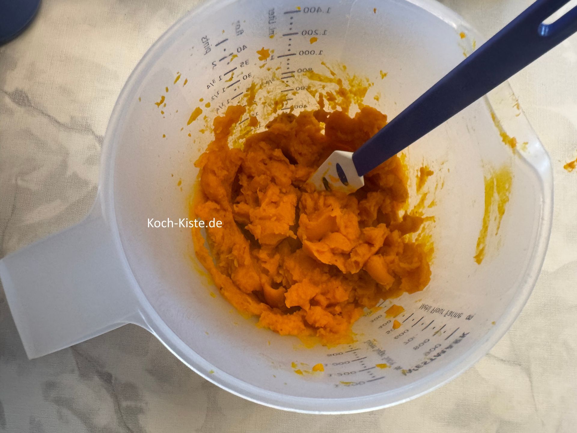 nun muss der Kürbis püriert werden