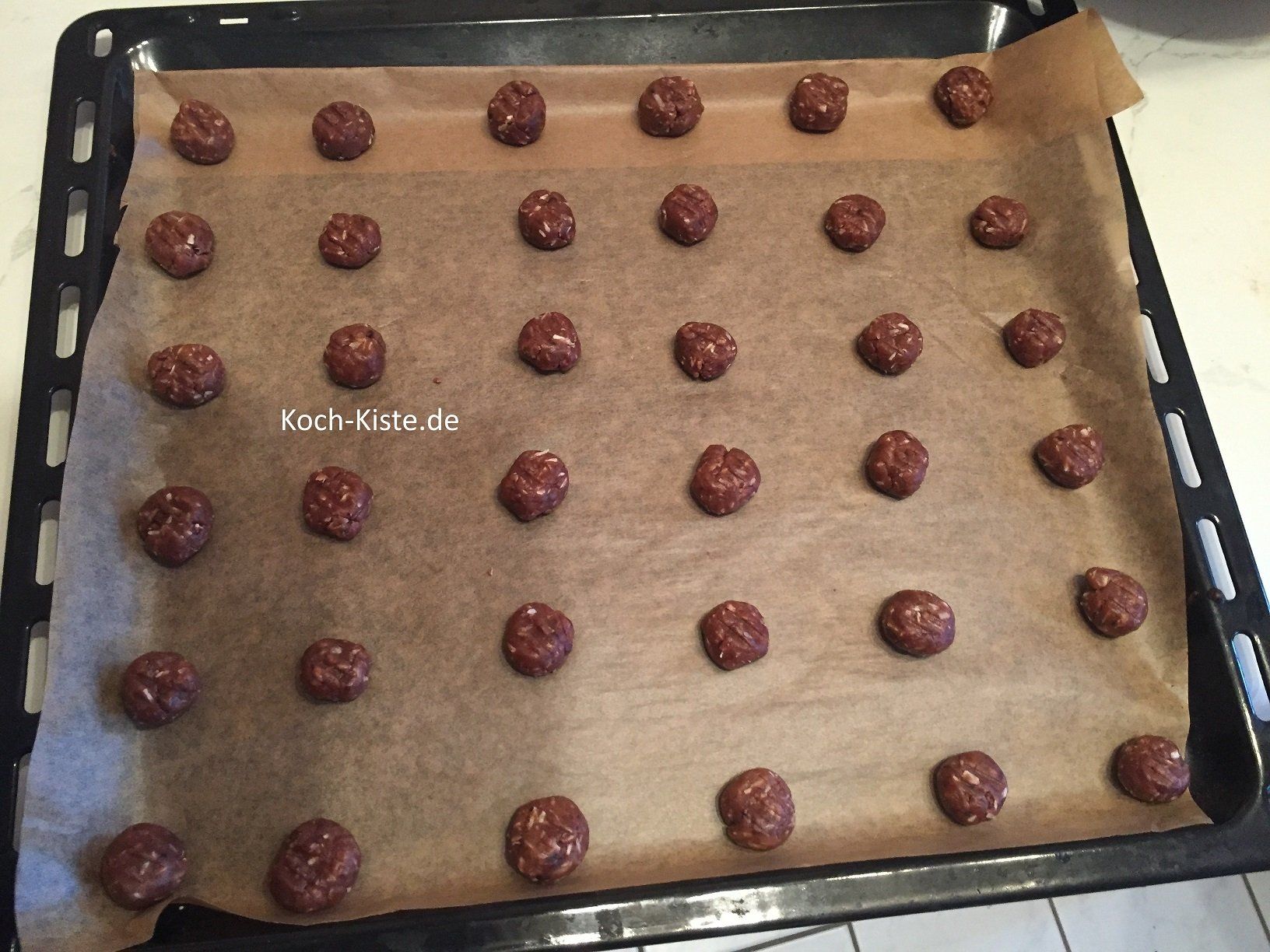 fertig gebackene Kaffee-Kokos-Kekse