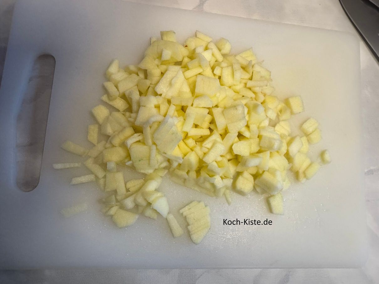 wiederhole Schritt a bis g bei jedem Apfel