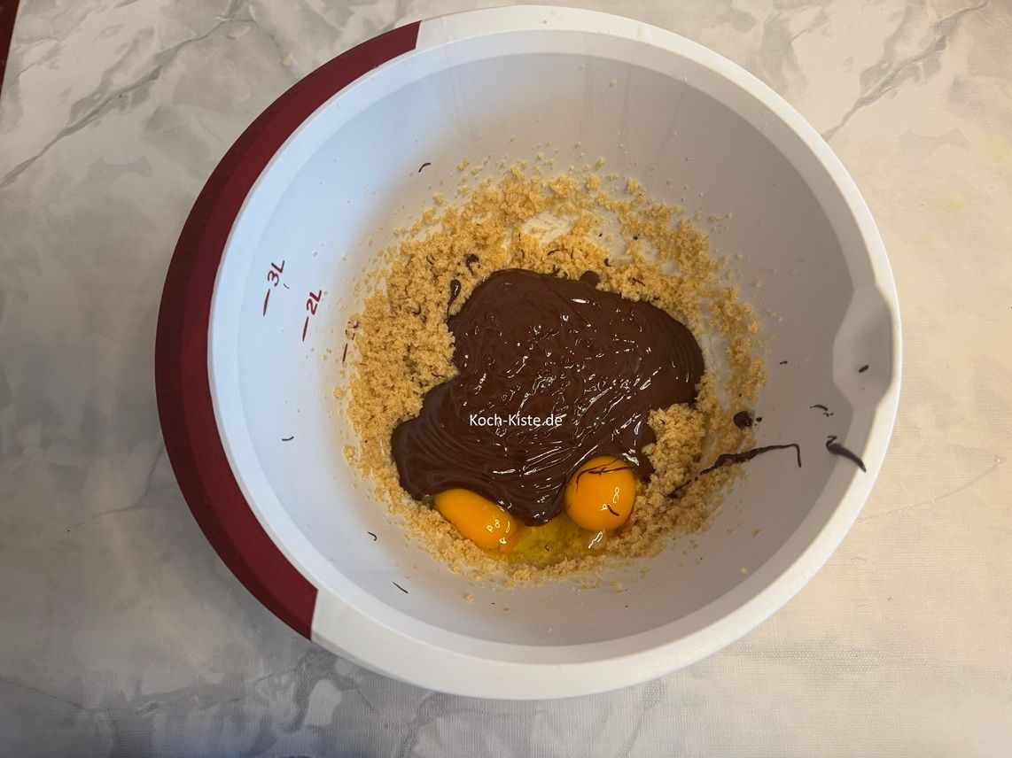 und de geschmolzene Schokolade