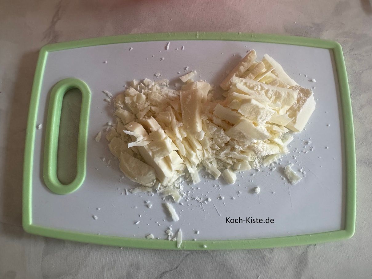 dann hacke die Glasur klein