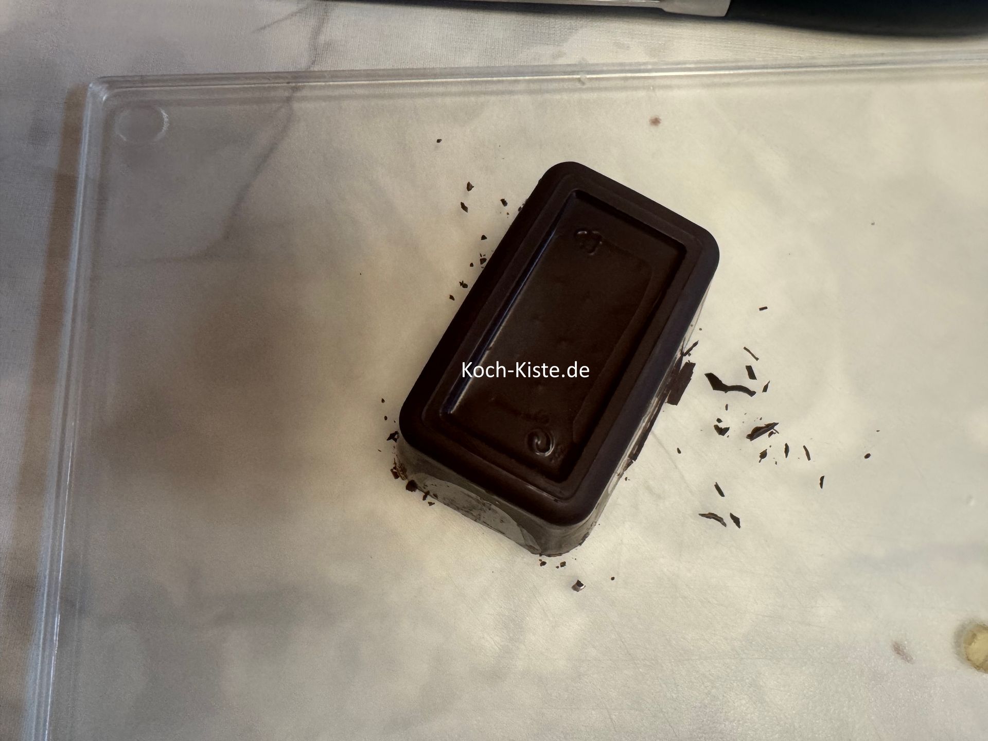 nehme die Kuvertüre aus der Verpackung