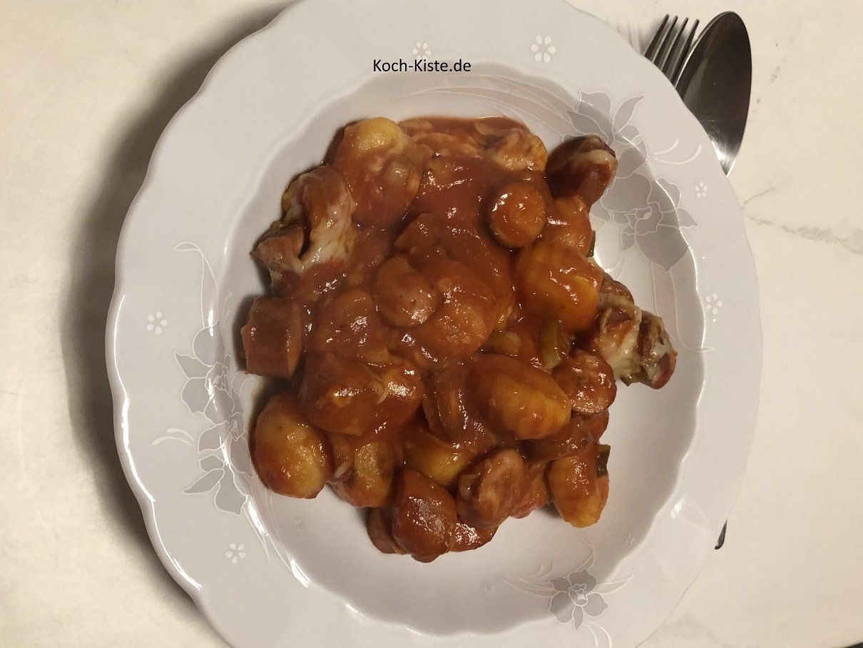 fertiger Wurst-Gnocchi Auflauf