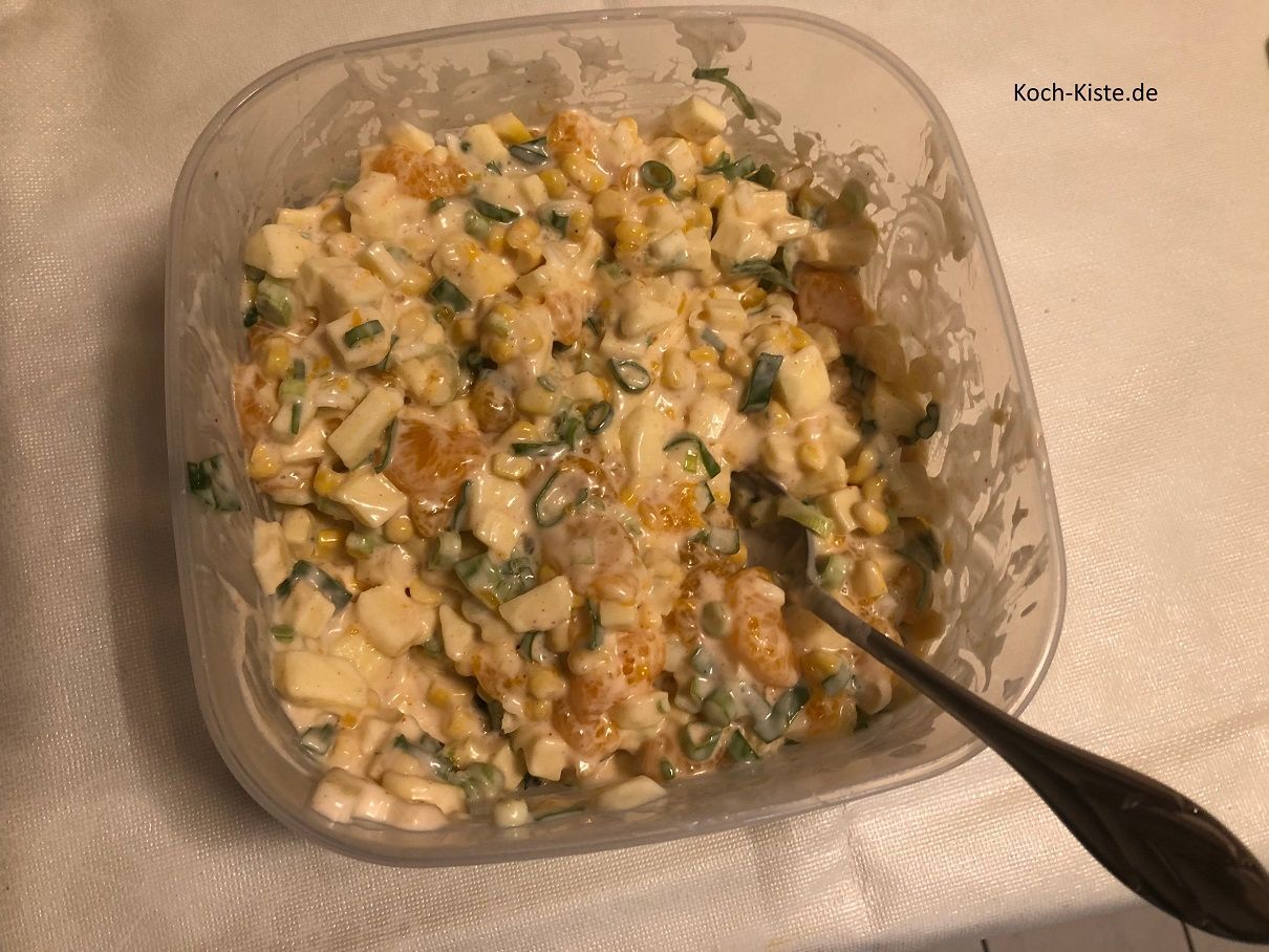 Mayo-Soße drüber gießen und gut verrühren