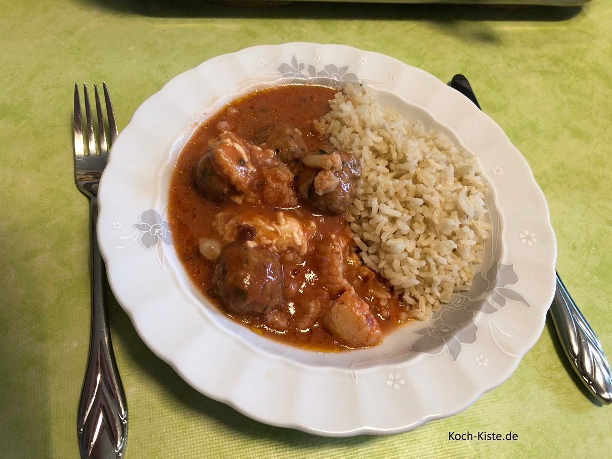 Hackbällchen Blumenkohl Auflauf