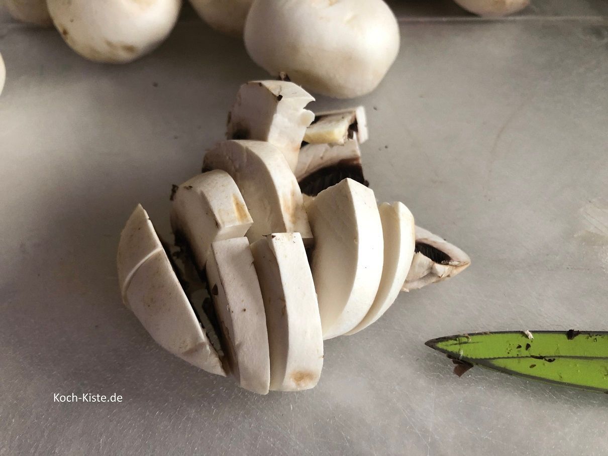 und dann in Scheiben schneiden