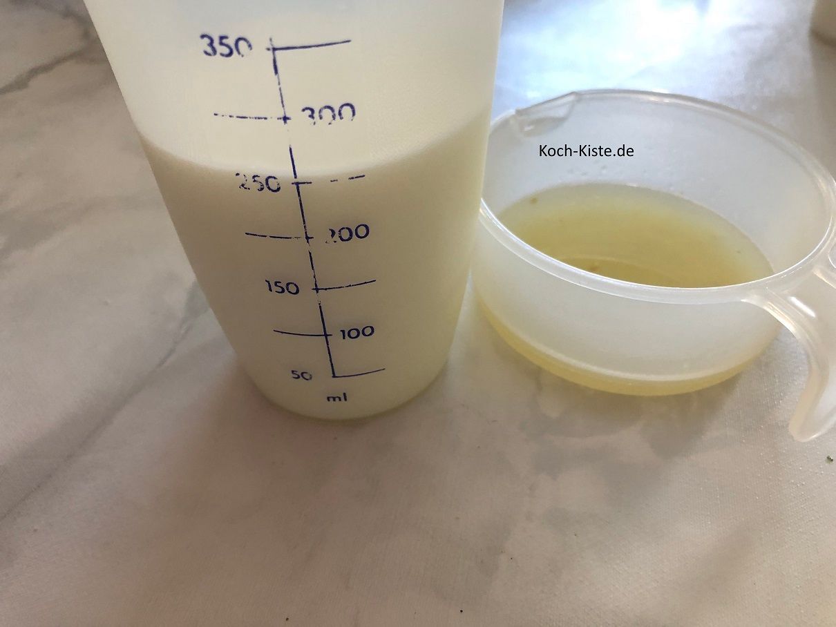 abgemessene Buttermilch