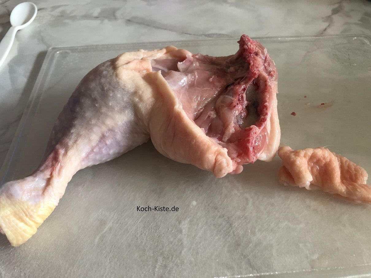 dann sieht das Hähnchenbein so aus