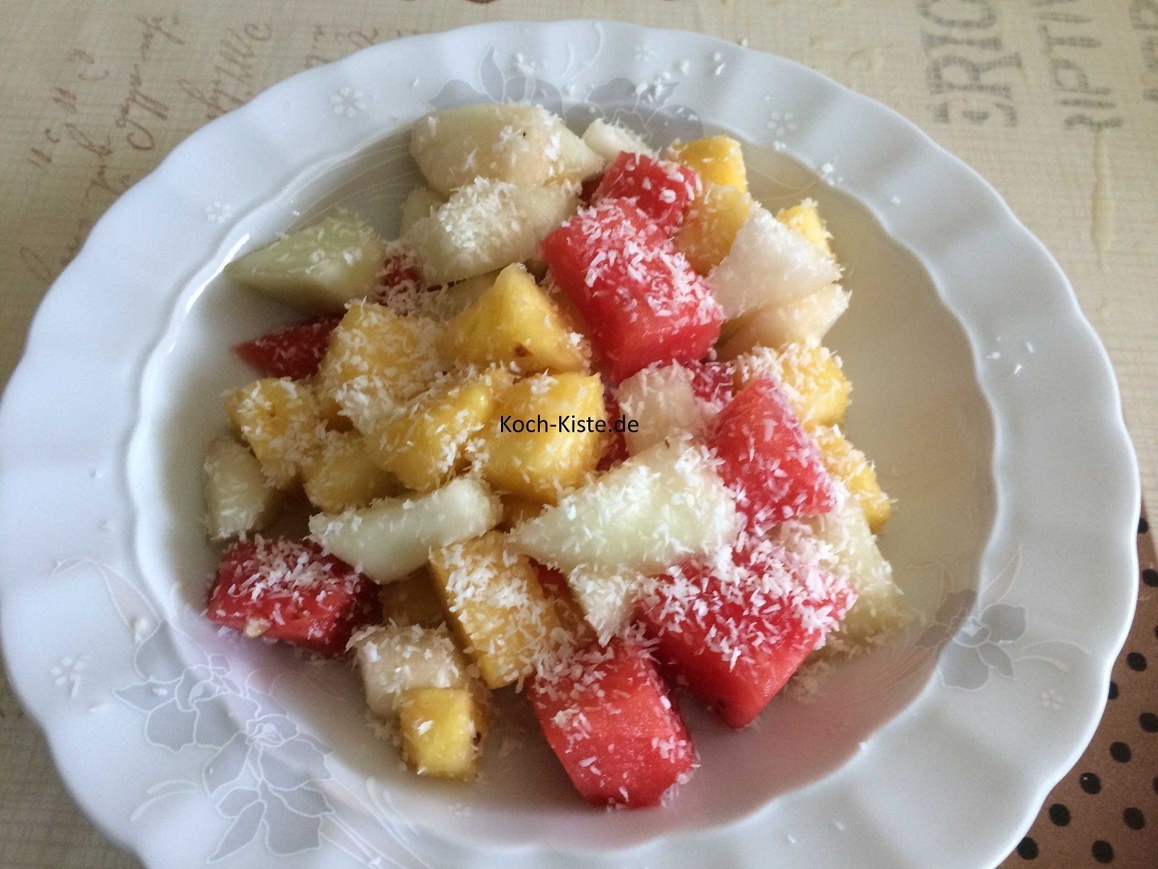 3er Melonen-Salat mit Kokosflocken