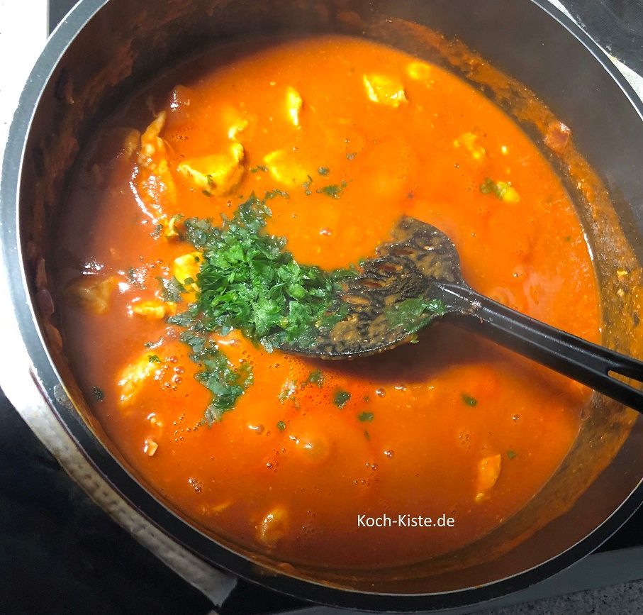 zum Schluss gebe den Oregano hinzu und verrühre alles miteinander