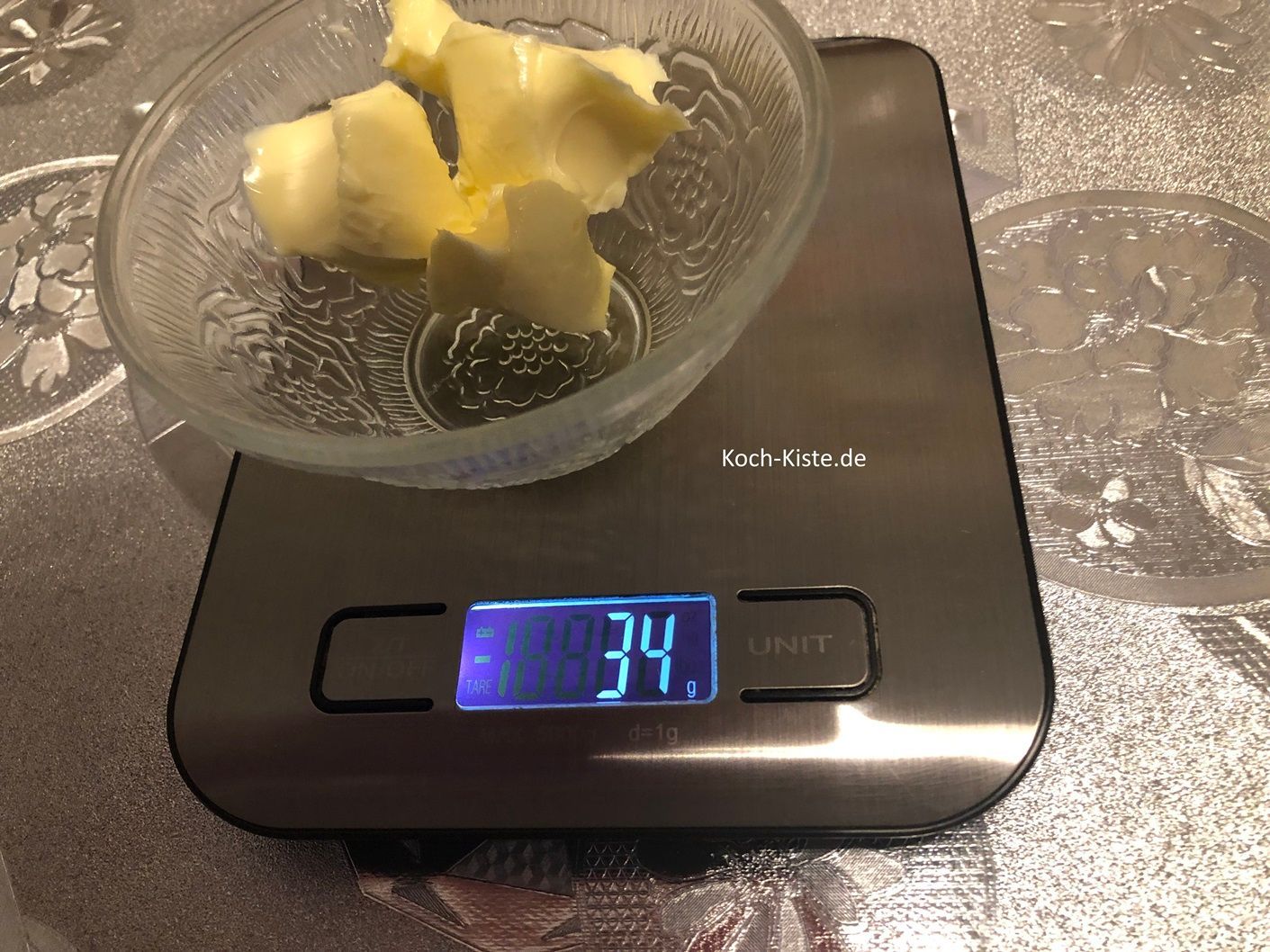 ich habe Euch mal zur Kontrolle die Buttermenge abgewogen