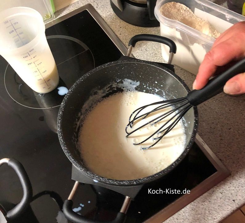 zum Schluss gibst Du Zitronensaft, Zucker und Senf dazu und verrührst noch mal alles miteinander