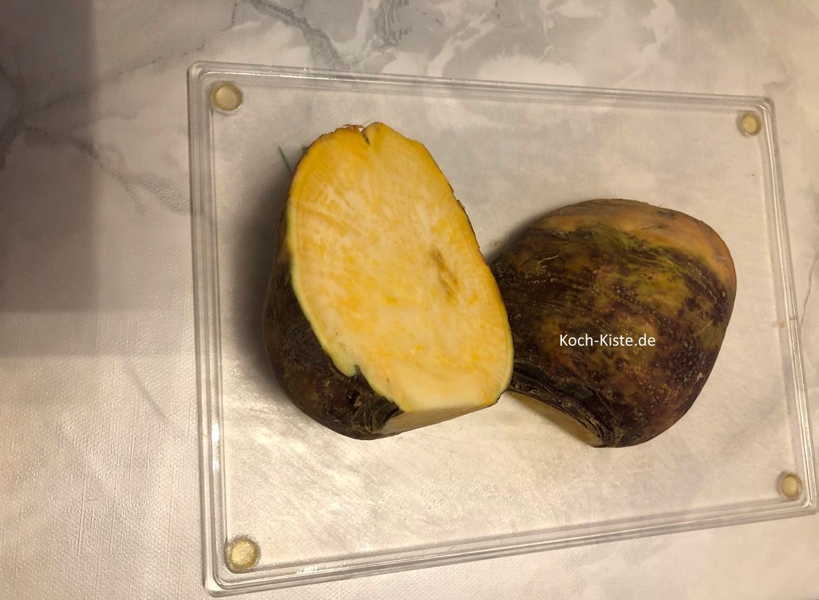 halbiere die Steckrübe