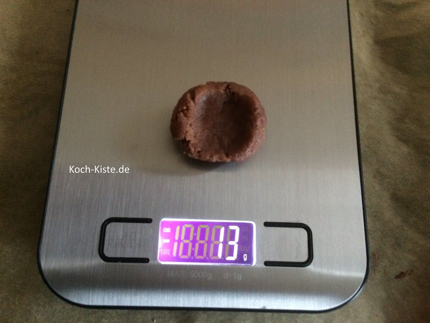 Ich habe für Euch die Teigmenge abgewogen, damit man ein Gefühl bekommt wieviel Teig man braucht