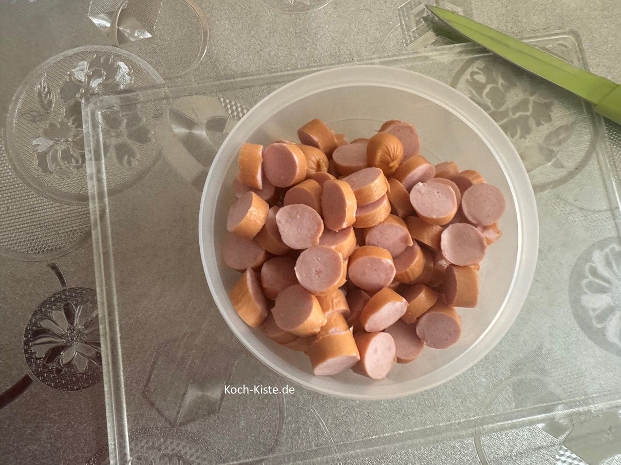 fertig gechnittene Würstchenscheiben