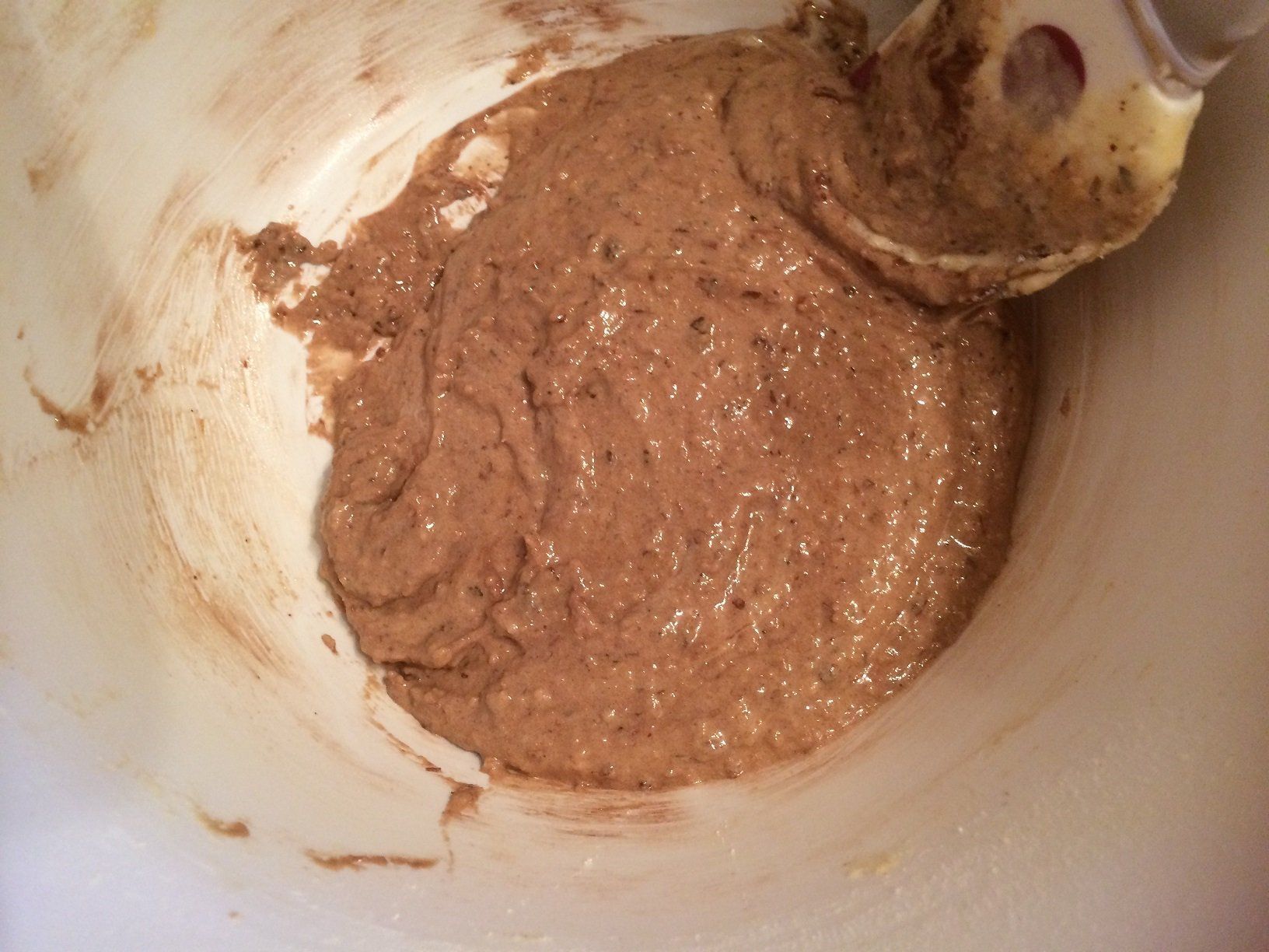 2 Teighälfte mit löslichen Kaffee und Kakao verrühren