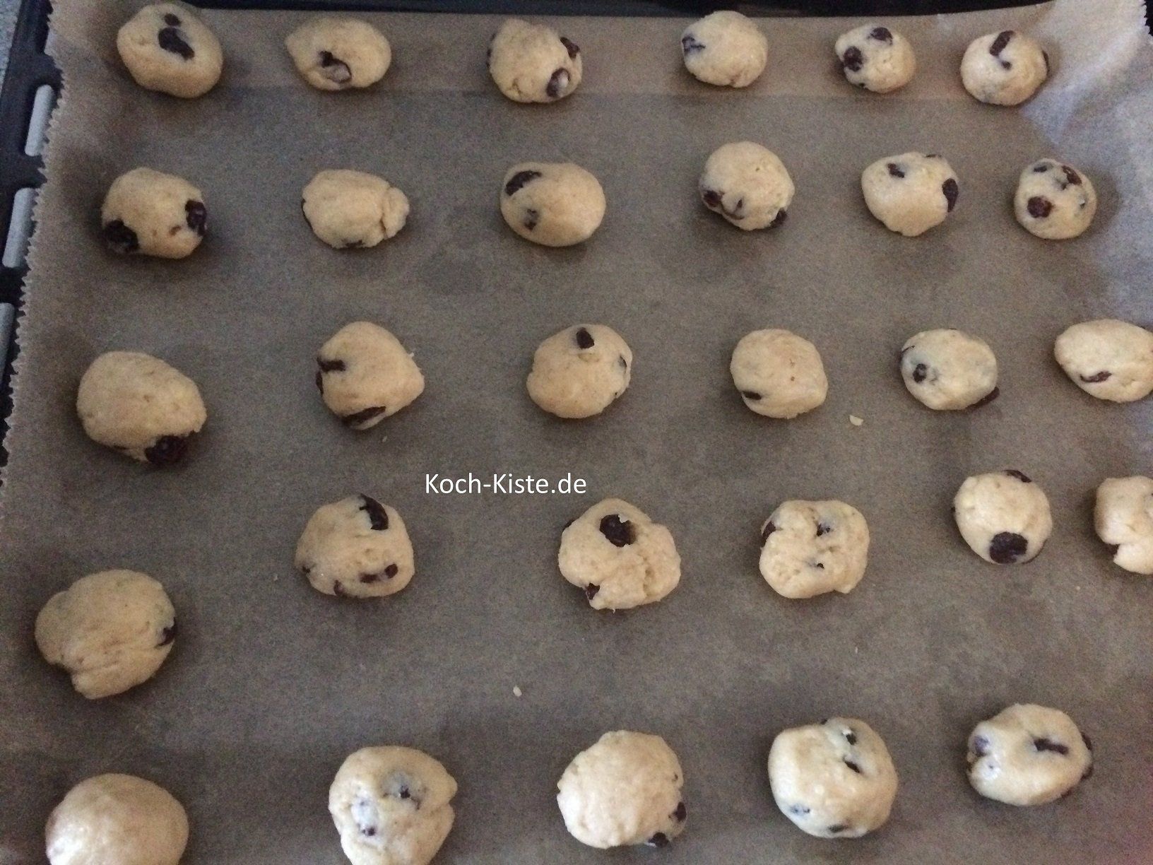 Teiglinge auf das Backblech setzen