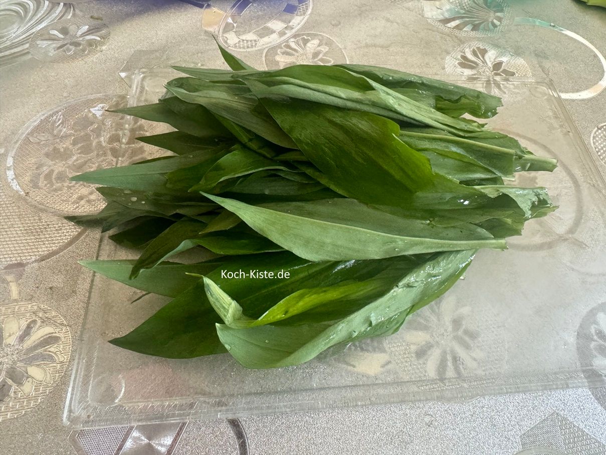 nun breche bei jedem Bärlauchblatt den Stiel ab - Du benötigst nur die Blätter