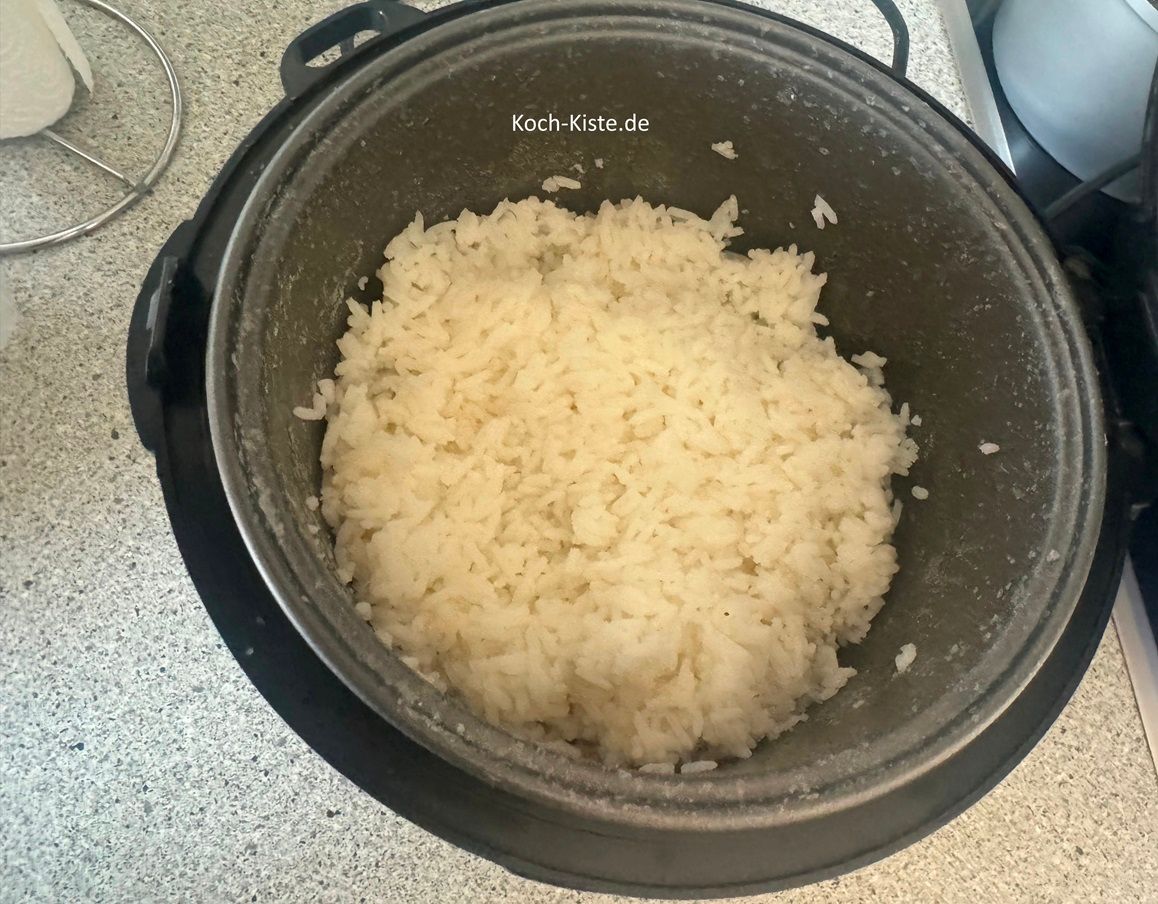 lasse den Reis fertig Kochen