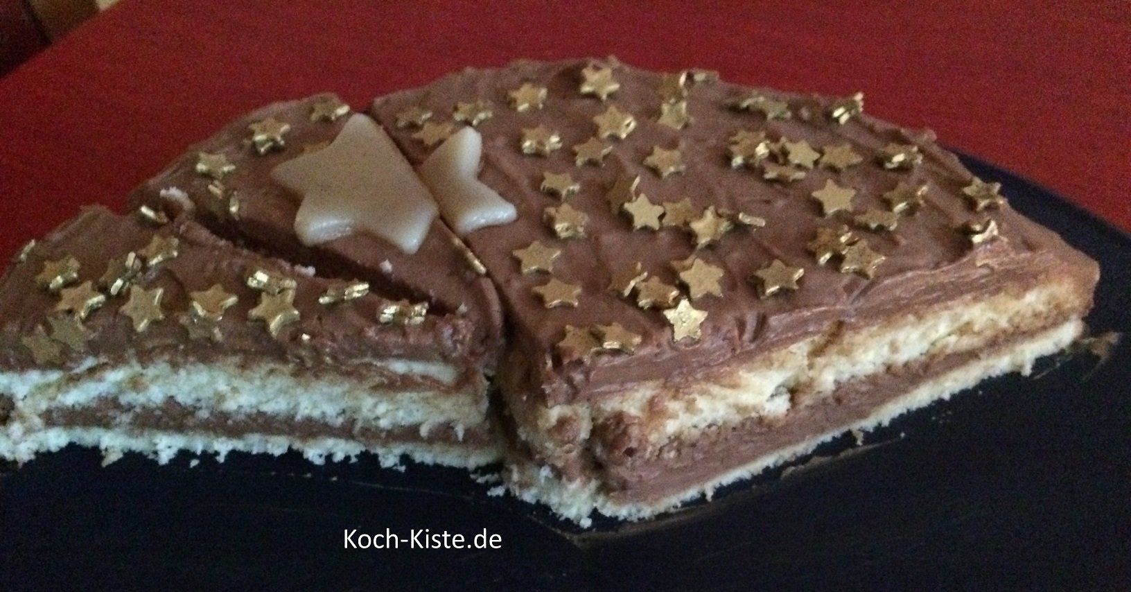 Nougat-Creme Torte von innen