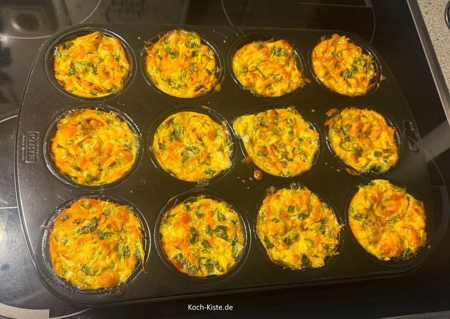 fertig gebackene Bärlauch Ei Muffins