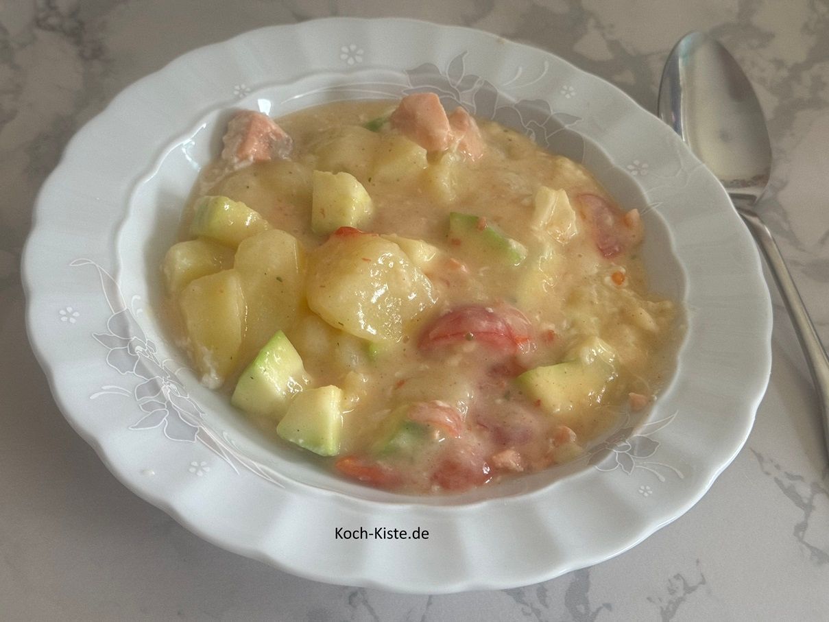 fertiger Lachsfilet -Zucchini Auflauf