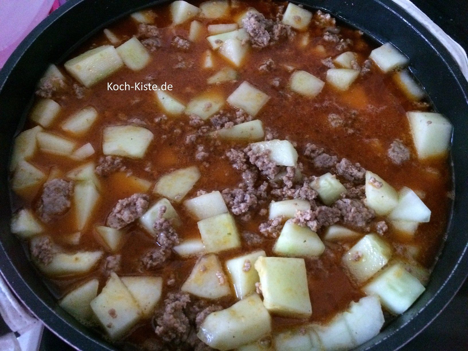 mit Wasser aufgießen