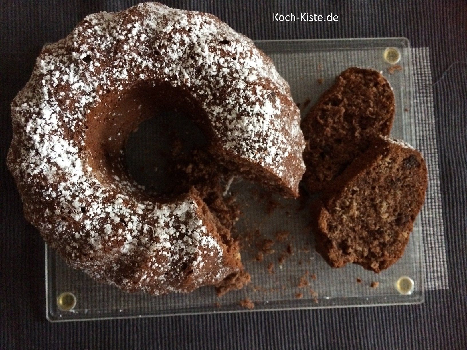 Bananen-Schokoknuspermüsli-Nougat Kuchen