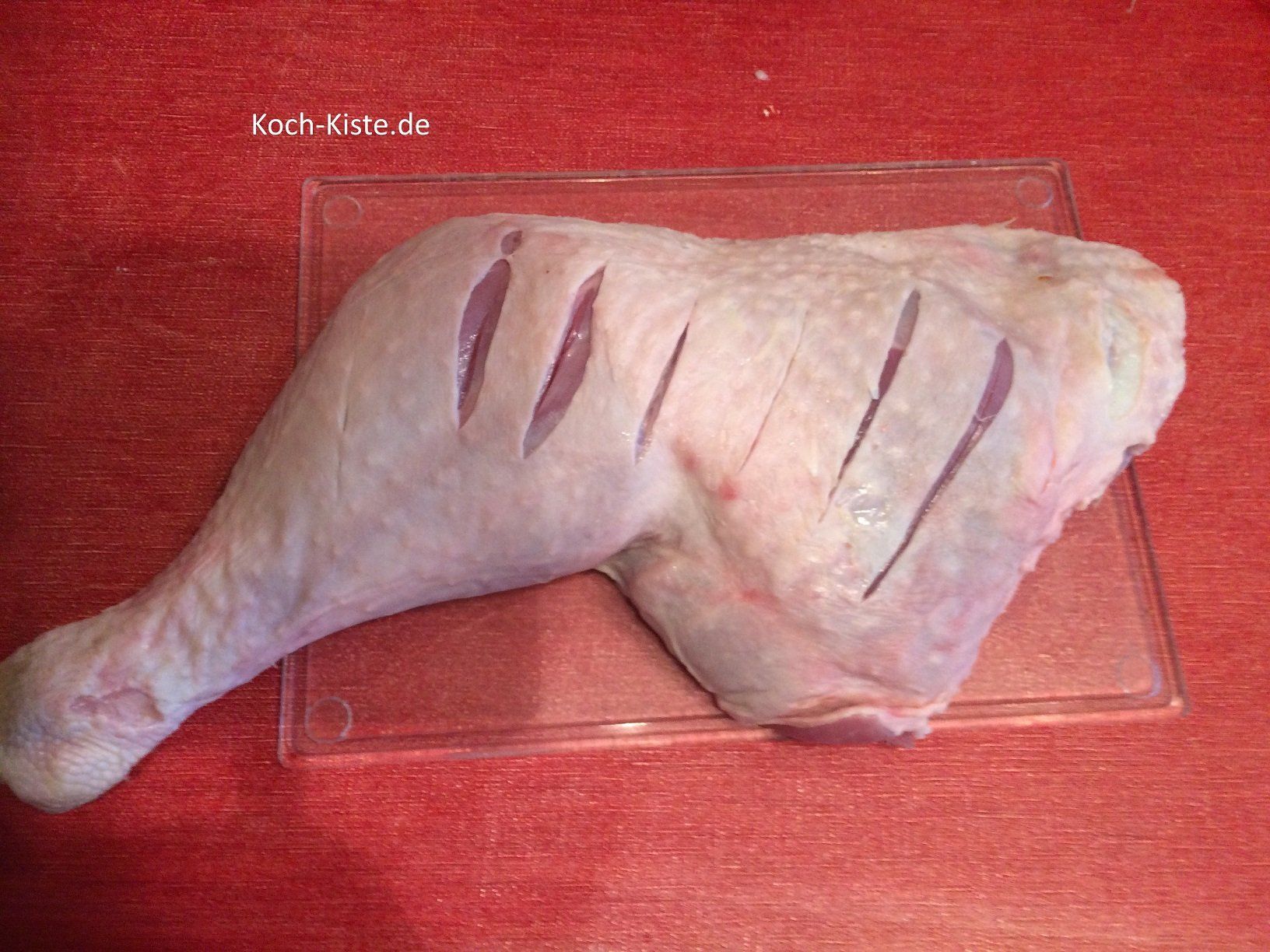 Putenoberkeule einige Male einschneiden