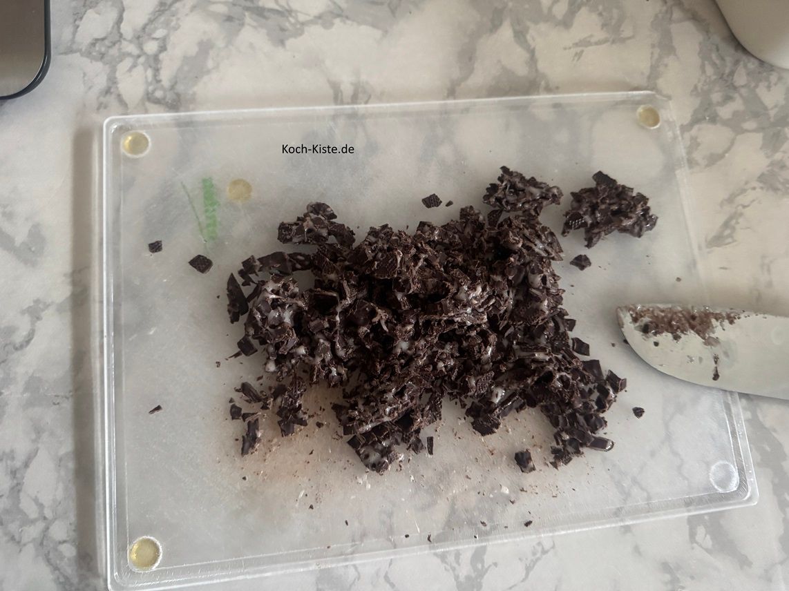 wiederhole Schritt a bis c , bei allen Pfefferminz Täfelchen