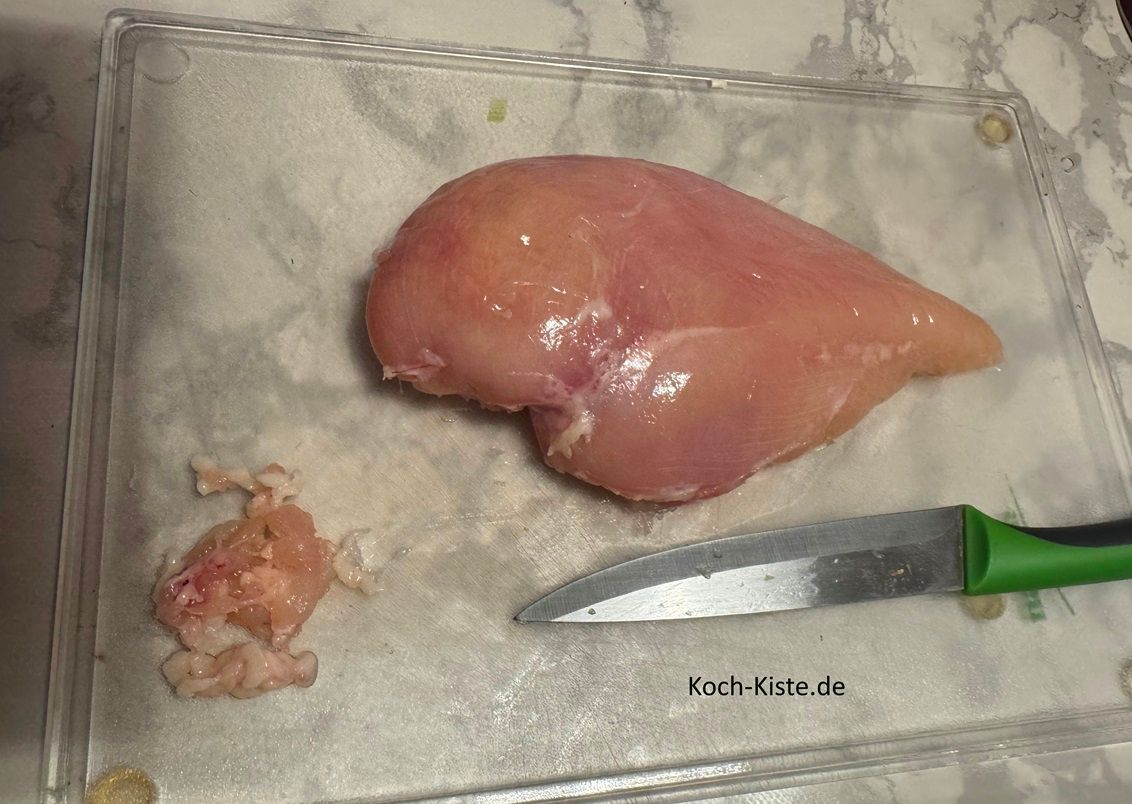 und entferne eventuell vorhandende Sehnen und Fettstellen