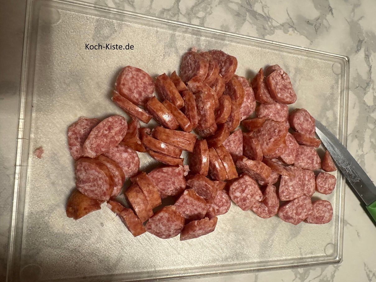 schneide auch die üprigen Mettenden in Scheiben