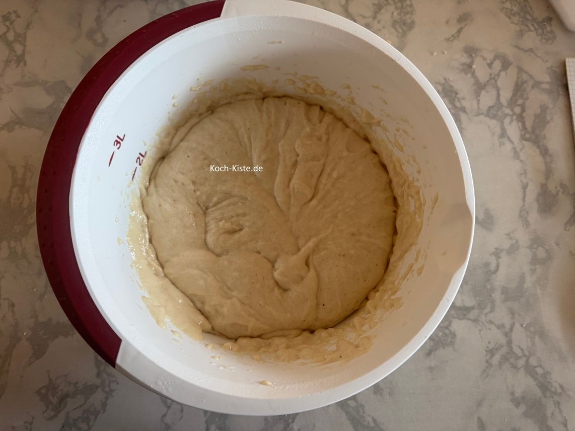 jetzt ist der Teig gut aufgegangen