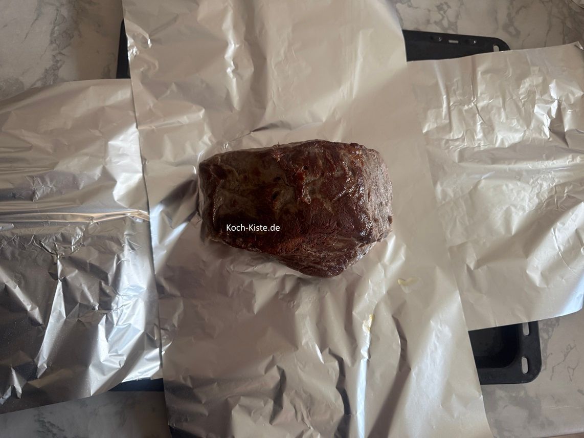 nun gebe das Roastbeef auf die Alufolie