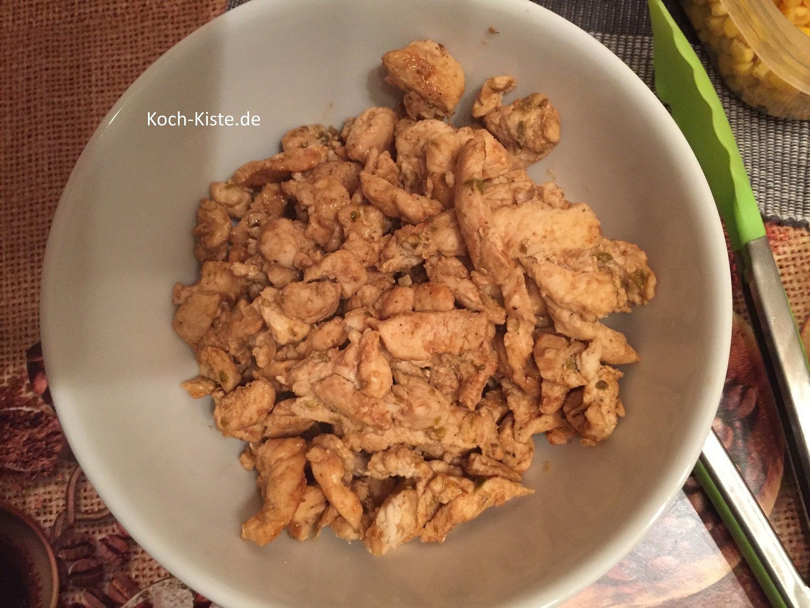 gebratene Hähnchenbruststreifen