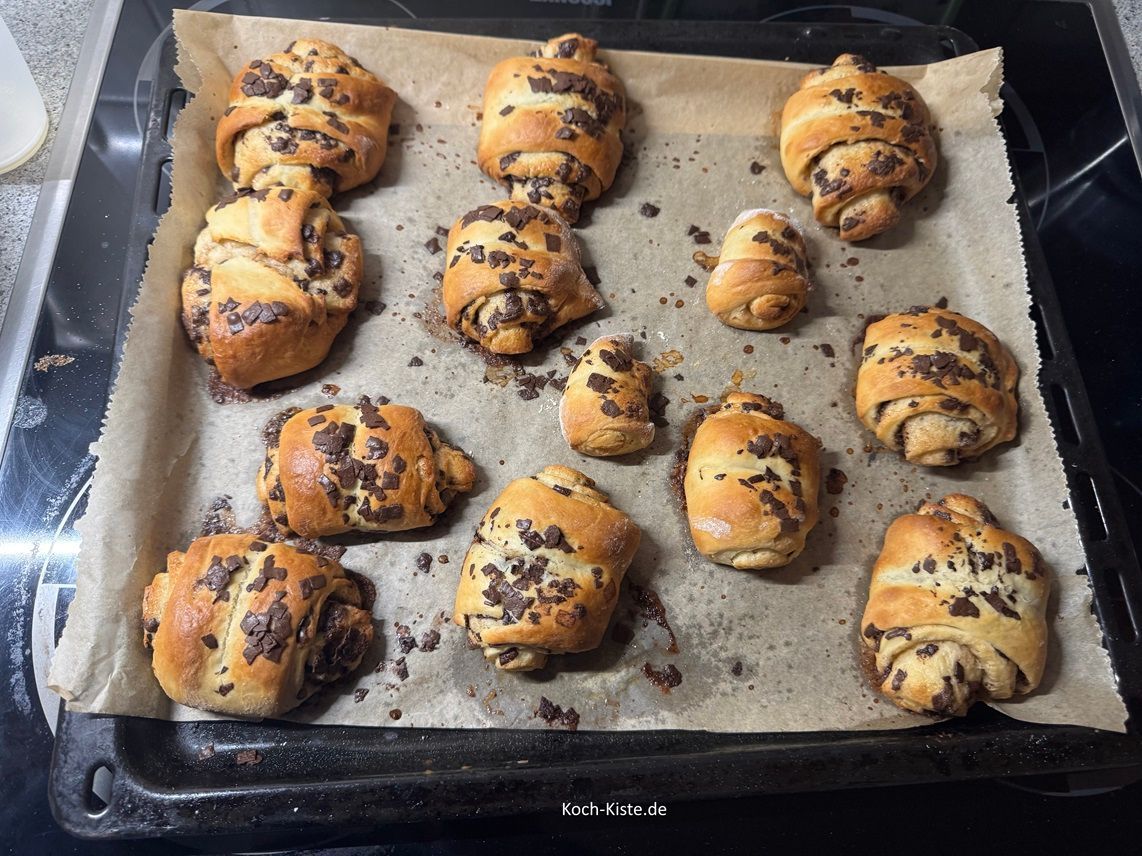 fertige Schoko Franzbrötchen