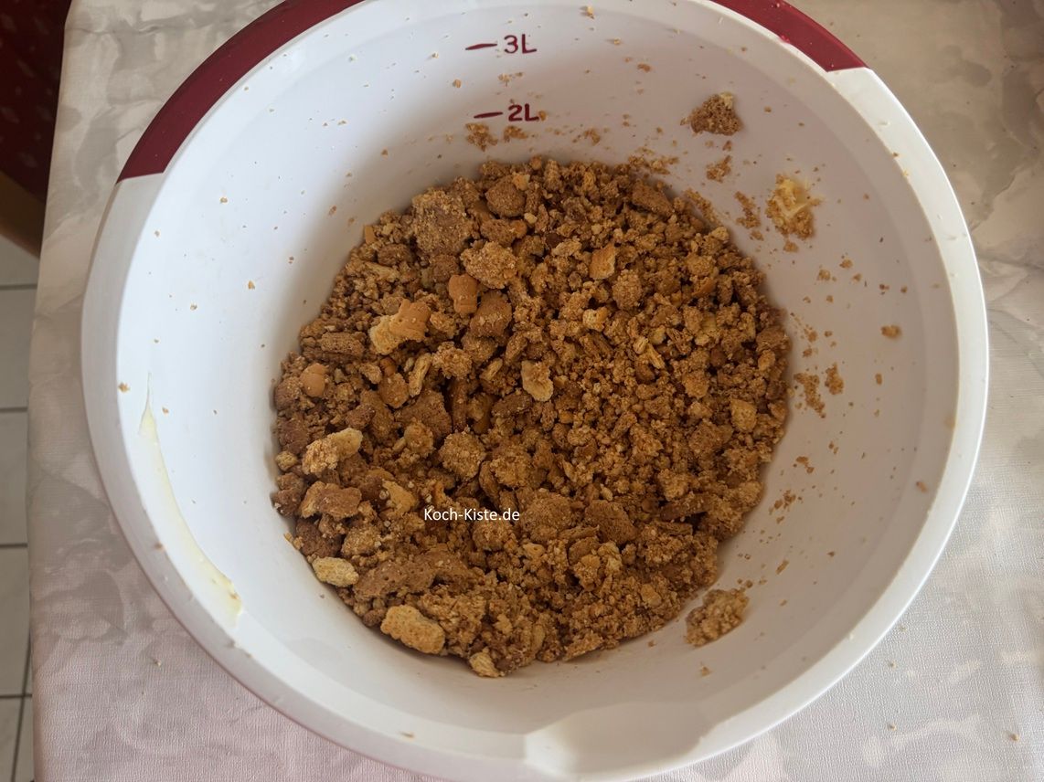 nun verrühre alles mit dem Handrührgerät auf der kleinsten Stufe . Sonst panierst Du die Küche