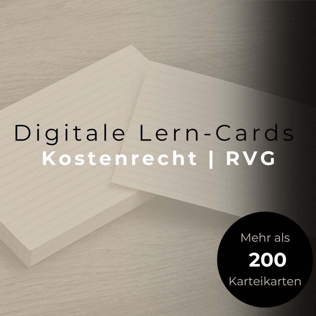 ✅200 Karteikarten für Rechtsanwaltsfachangestellte
✅ Prüfungsfach BGB | Rechtskunde
✅Vorbereitung auf die Kammer-Prüfung
✅100 % Online
✅Täglich nur 5 Minuten Zeitaufwand
✅Fragen und Antworten