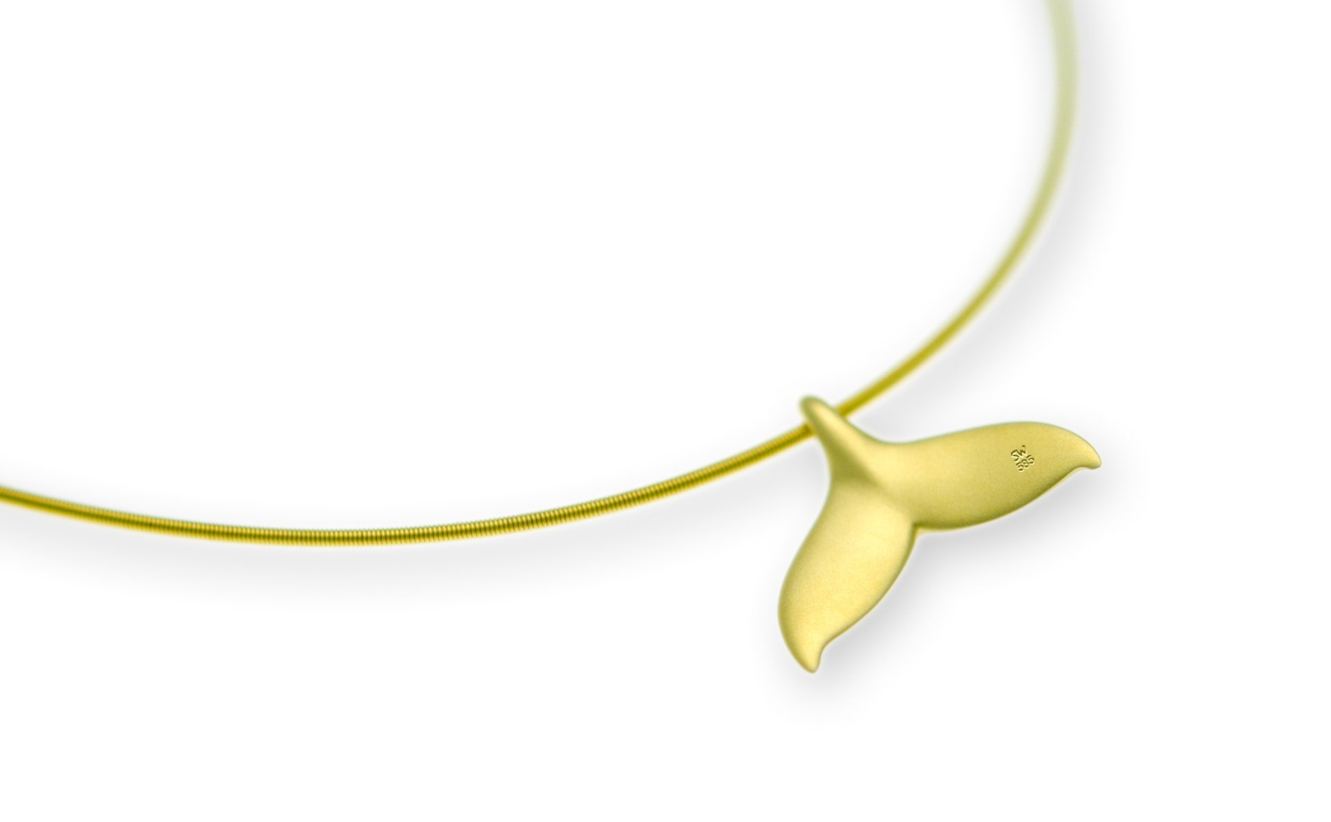 Walfluke medium in Gelbgold 585 Walfluke medium in Gelbgold, das Markenzeichen der Taucherschmuck Kollektion von Stefan Wiessmeyer