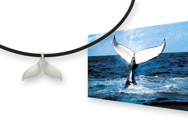 Walfluke medium, Silber 925 matt | Taucherschmuck Walfluke medium - Taucherschmuck von Stefan Wiessmeyer