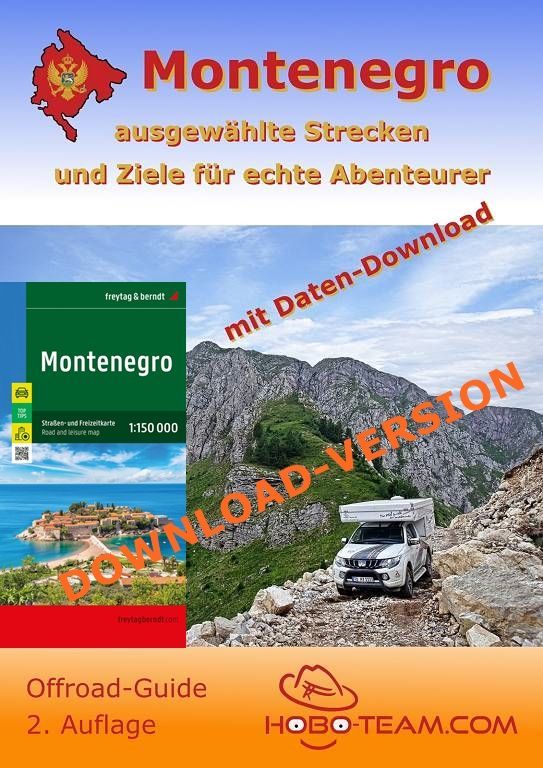 Montenegro Offroad-Guide mit Landkarte Montenegro Offroad-Guide, 4x4 Download-Version mit Landkarte - hobo-team.com