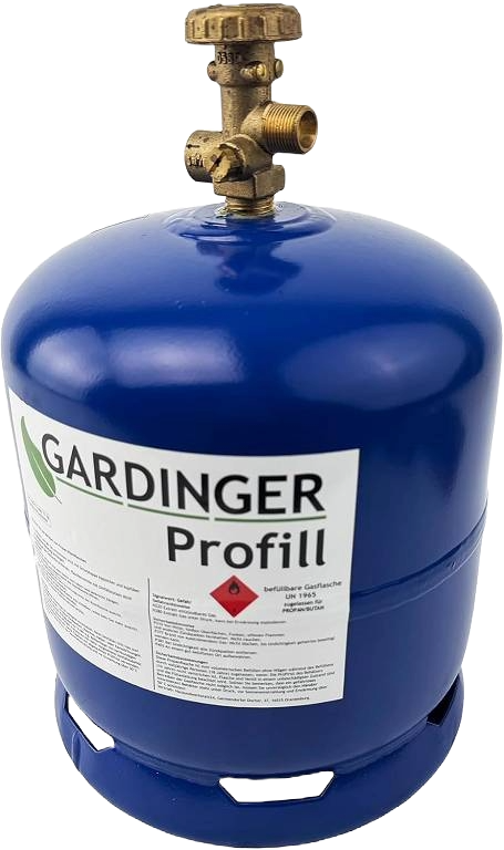 Gasflasche mit Umfüllset Gasflasche mit Umfüllset